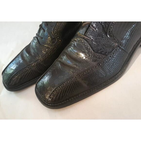 Men’s Belvedere Studio Genuine OSTRICH Dress Black Shoes Sz 10 main image 9